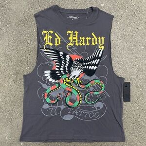 NWT EAGLE SNAKE CUT OFF TEE/TANK Ed Hardy size Medium